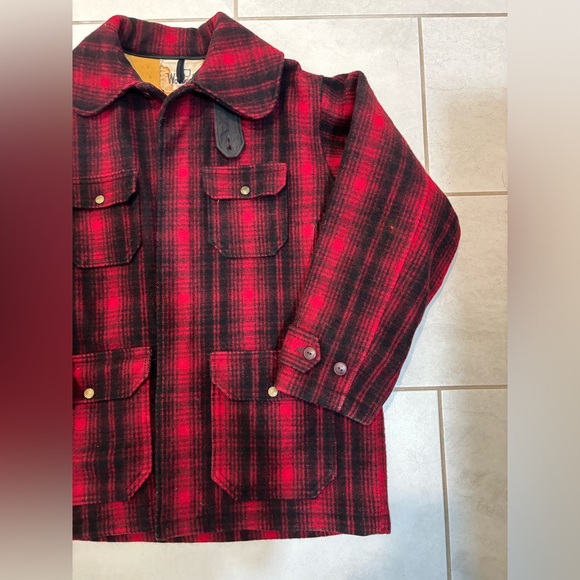 1960’s Woolrich Buffalo Plaid Hunters Coat Wool Vintage Field Coat Size 40 - Picture 3 of 14